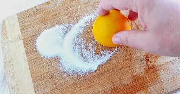 Lemon and salt scrub